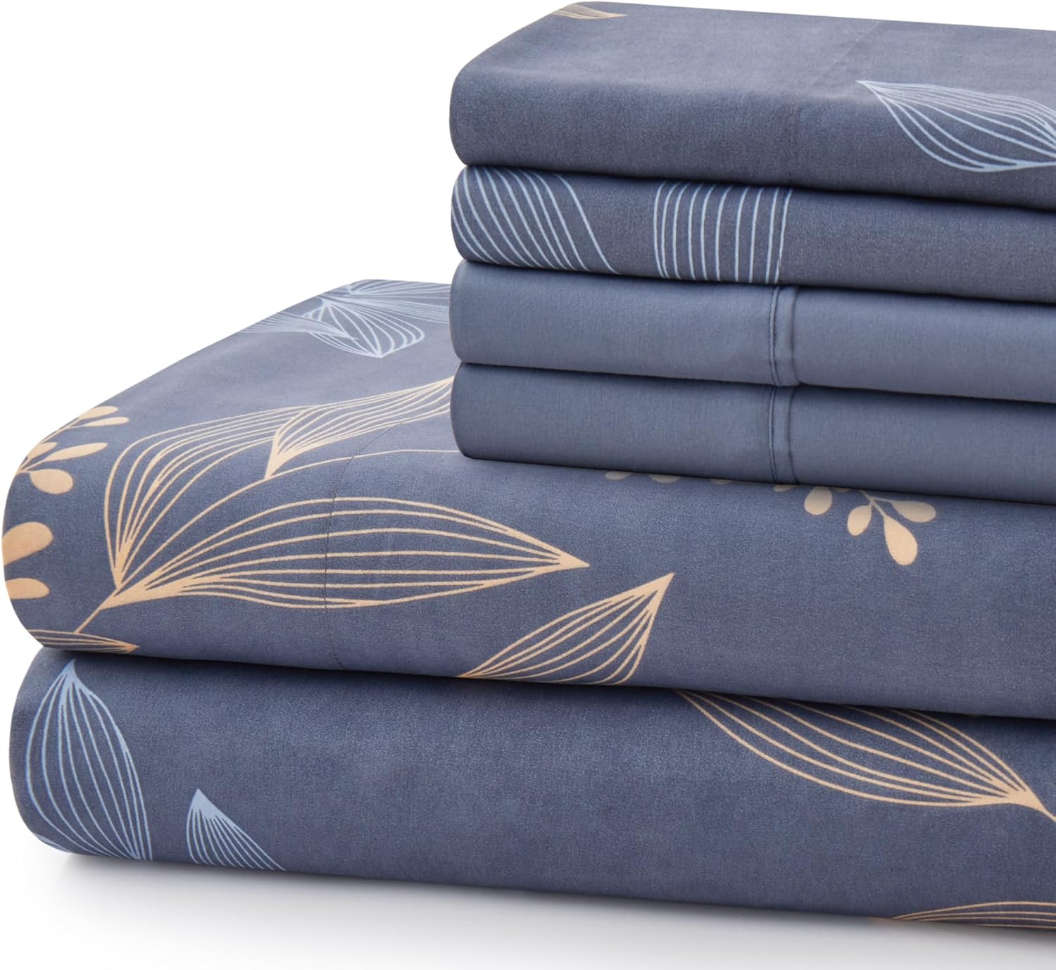 Decorkart Ultra Soft Silky Deep Pocket Rich Printed Bedding Rayon from Bamboo All Season 6 Pieces Sheet Set with 4 Pillowcases, Romantic Floral Pattern