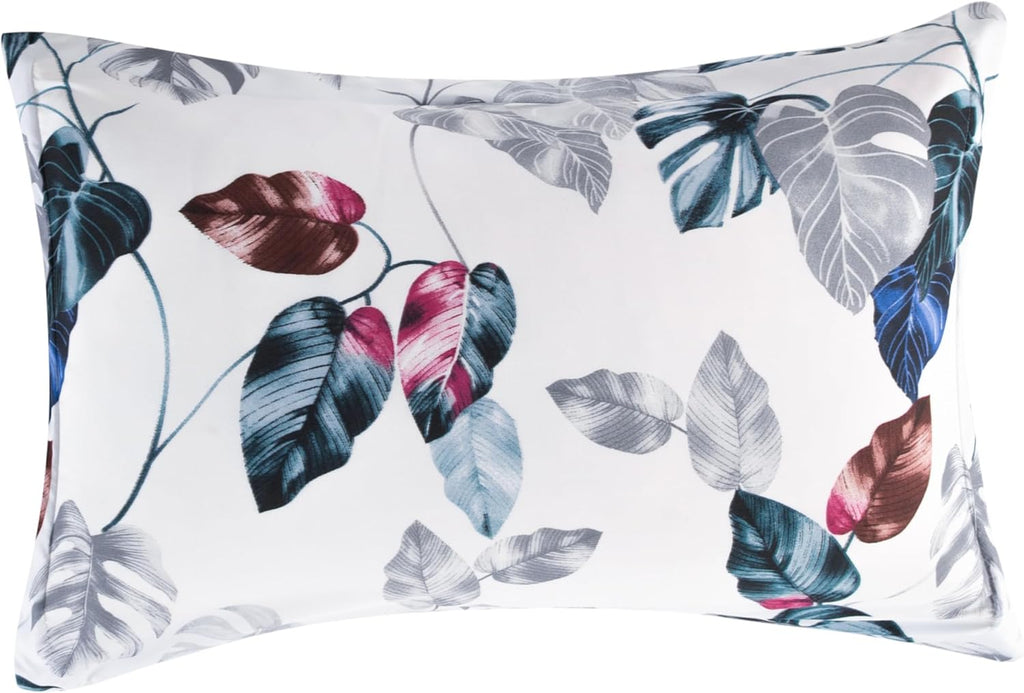 Decorkart Home Decor Ultra Soft Luxury Fluffy Goose Down Alternative Bedding Printed 3 Piece Comforter Set, Modern Green Leaves Pattern