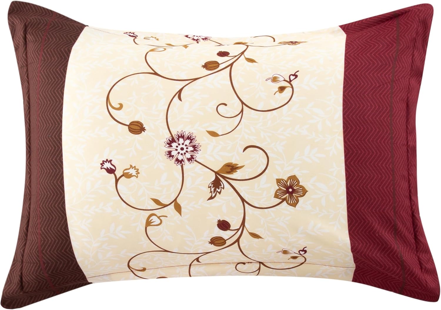 Decorkart Home Decor Ultra Soft Luxury Fluffy Goose Down Alternative Bedding Printed 3 Piece Comforter Set, Modern Burgundy Cosmos Floral Pattern