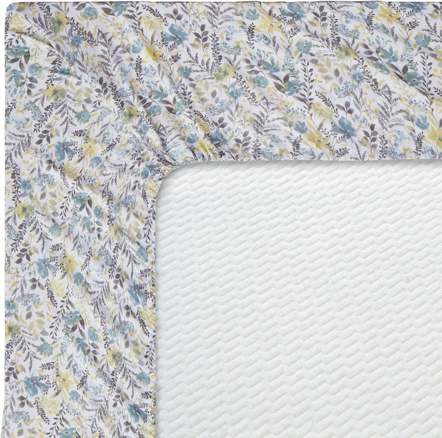 Decorkart Ultra Soft Silky Deep Pocket Rich Printed Bedding Rayon from Bamboo All Season 6 Pieces Sheet Set with 4 Pillowcases, Teal Yellow Floral Pattern