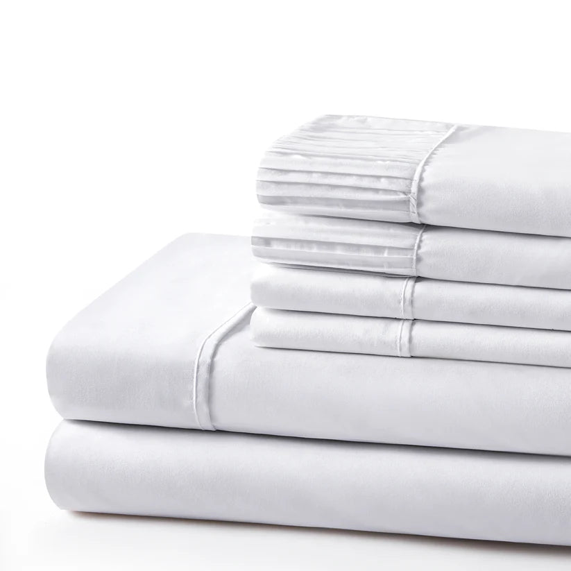 Solid Rayon from Bamboo Soft Silky Deep Pocket Bedding All Season Sheet Set, White